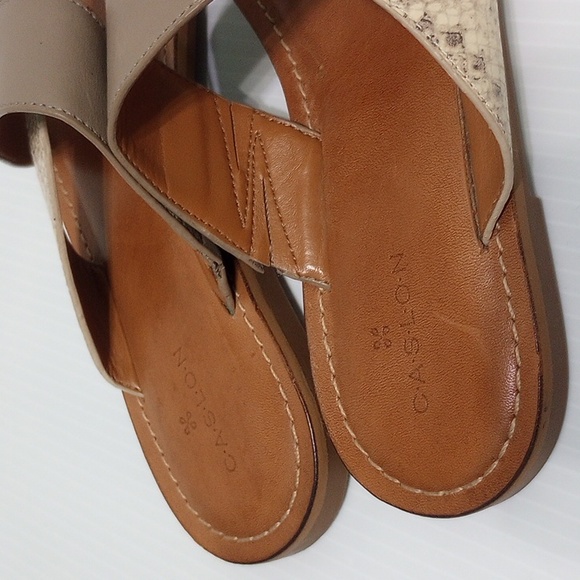 CASLON Oskar Flat Leather Slide Sandals - Picture 6 of 9